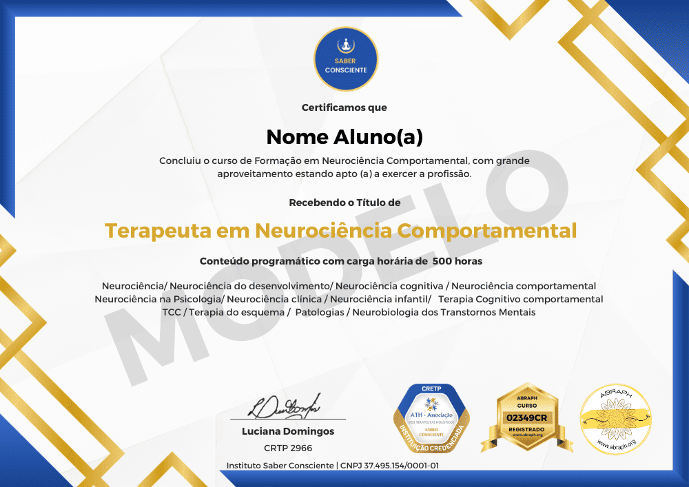 Modelo Certificado Profissional Neurociência