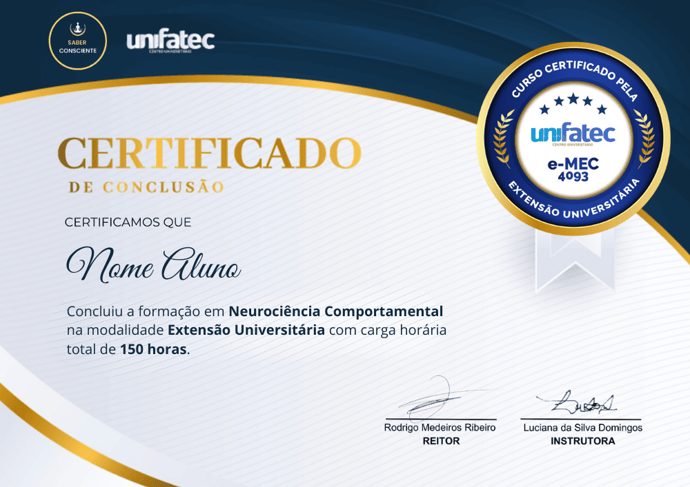 Certificado Extensão Universitária Neurociência Comportamental
